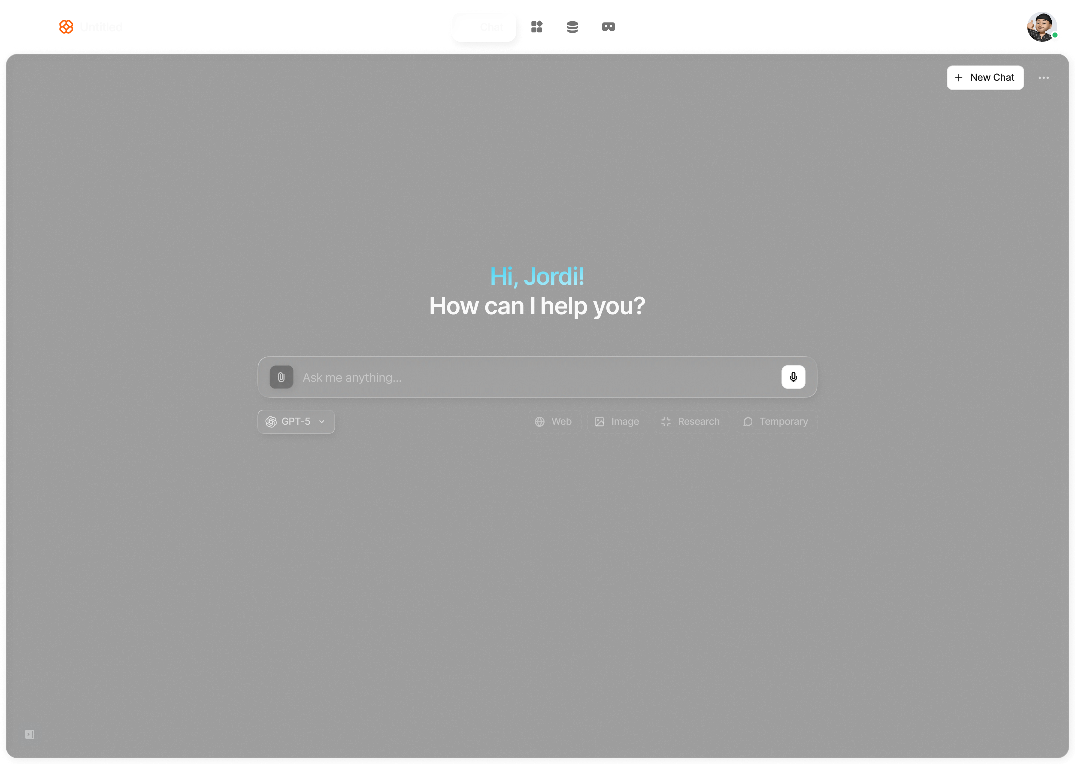 start chat mockup page